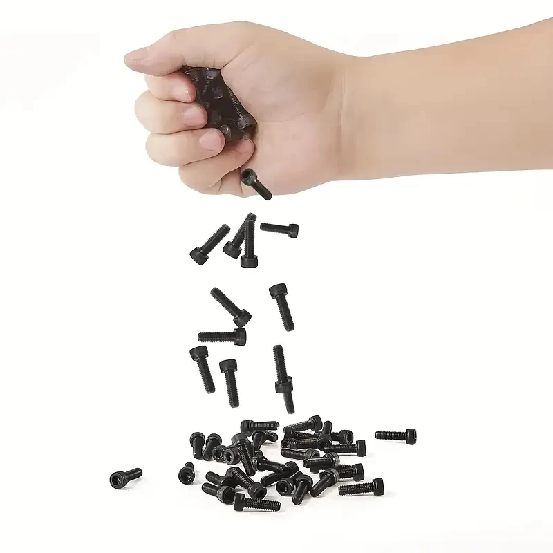 50/84 pieces M6/M8 X 8mm/10mm/12mm/16mm 20mm/30mm/40mm hex socket screw bolt and nut kit grade 12.9 alloy steel black oxidize