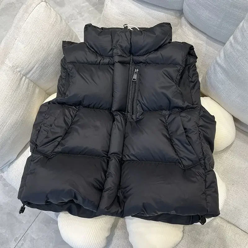 

Autumn Winter Fashion Harajuku Thick Kids Down Vest All Match Loose Girls Waistcoats Casual Children's Clothes Solid Boy's Tops