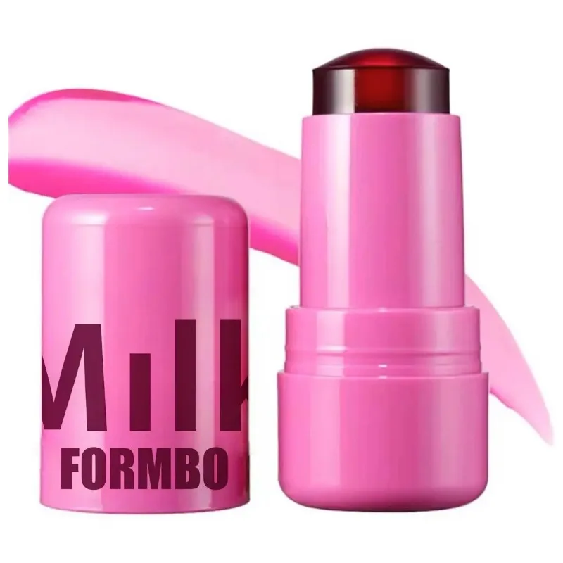 3-in-1 Milk Jelly Blush Stick Lipstick Sticker Beauty Makeup Moisturizing Long Lasting Matte Rouge Cheek Contour 3