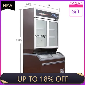 FF a56 Vertical Freezer Cabinet Dual Temperature Freezer and Refrigerator Ice Cream Display Freezer Commercial Use