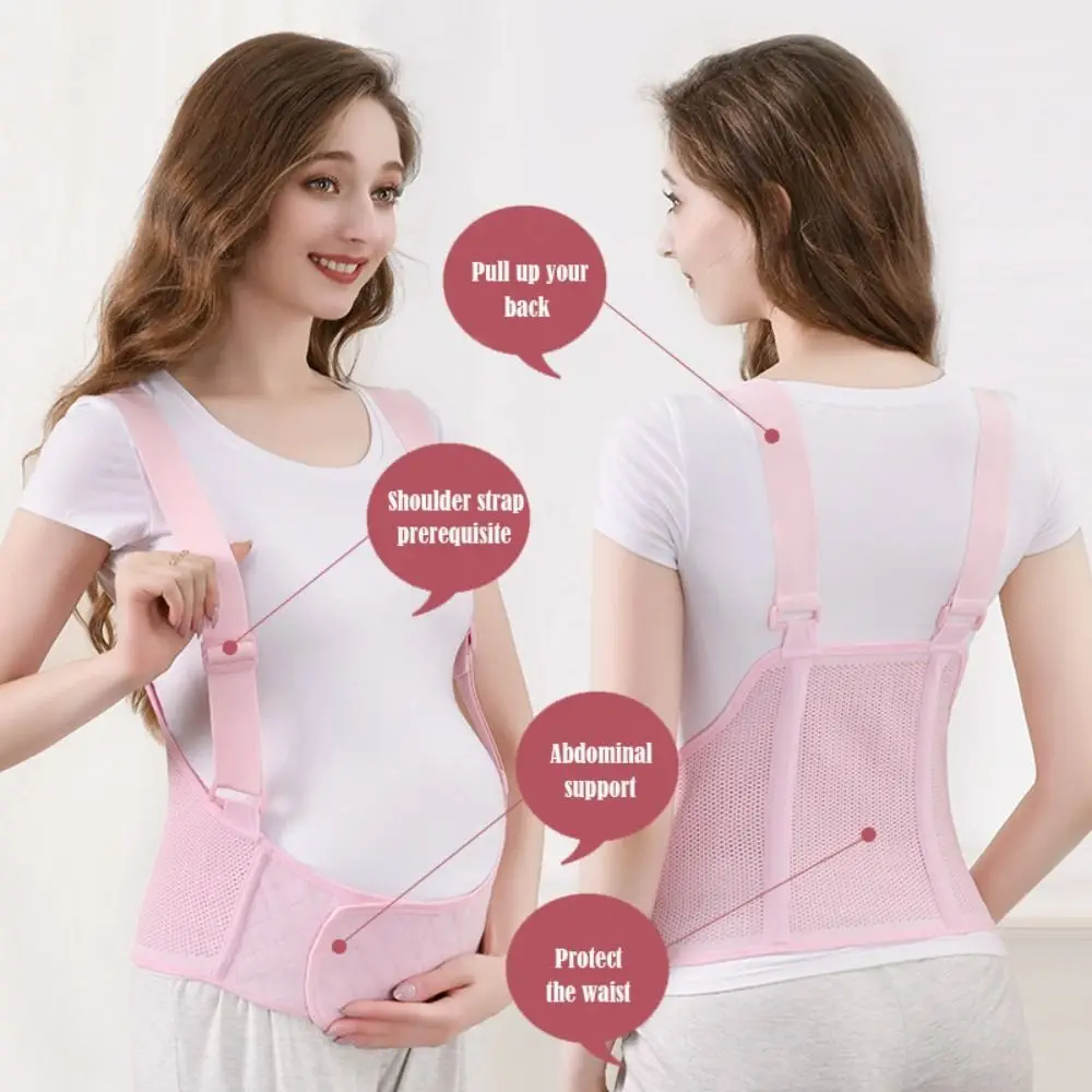 High Quality Adjustable Prenatal Support Belt with Shoulder Ultra-thin Maternity Belly Bands Breathable Abdominal Belt