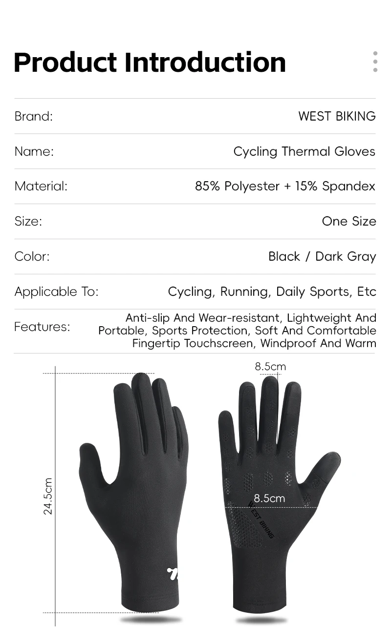WEST RADFAHREN Herbst Winter Thermische Fahrrad Handschuhe Touchscreen MTB Rennrad Handschuhe Sport Fitness Outdoor Radfahren Handschuhe – Detail 3