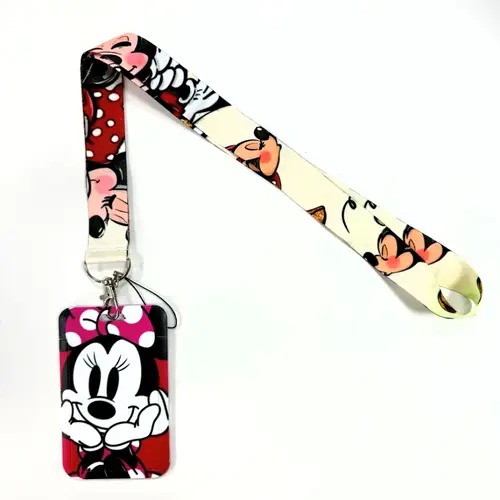 Disney's Credential Holder Mickey Mouse Lanyard Bear Phone Rope ID Card Badge Holder Princess Neck Strap Cartoon Keychain Gift - Image 6