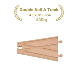 Premium Beech Wood Railway Train Track Accessories for Children’s Educational Play (1pc double nail A)