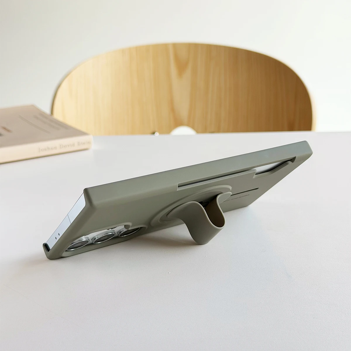 Magnetic Stand Case with Matte Finish and Ring Holder - Magsafe Compatible Cover with Card Pocket Slots