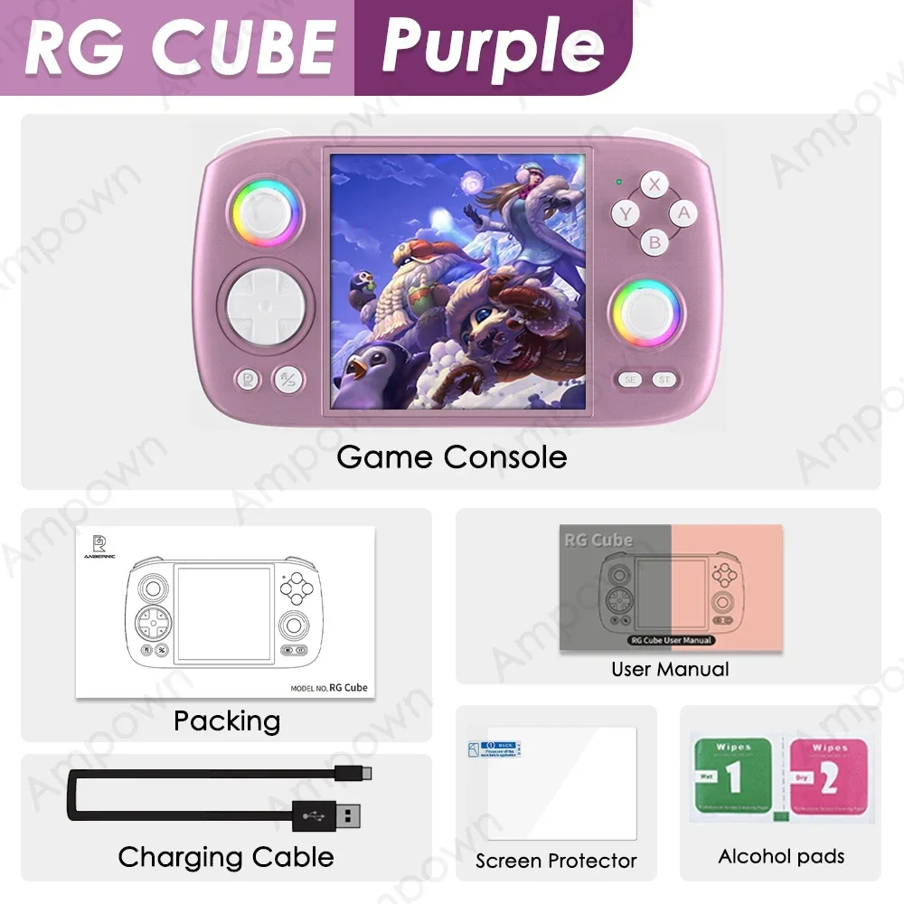 ANBERNIC RG Cube Console de jogos portátil 3.95 ''IPS Touch Screen