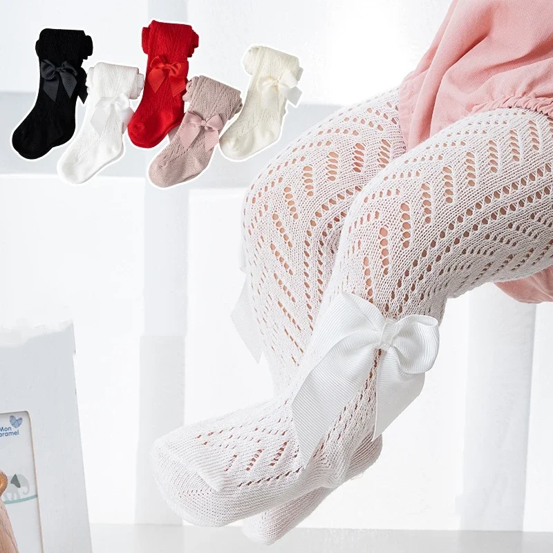 Baby Girl Tights Thin Breathable Kids Dance Stocking Sock Children School Student Uniform Tights Princess Cute Big Bow Pantyhose