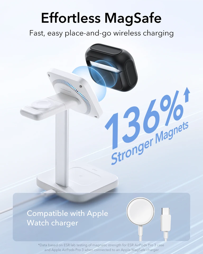 Coque ESR Pour AirPods Pro 3 (2025) - Compatible MagSafe, Protection Anti-chute, Avec Cordon De Transport - Noir