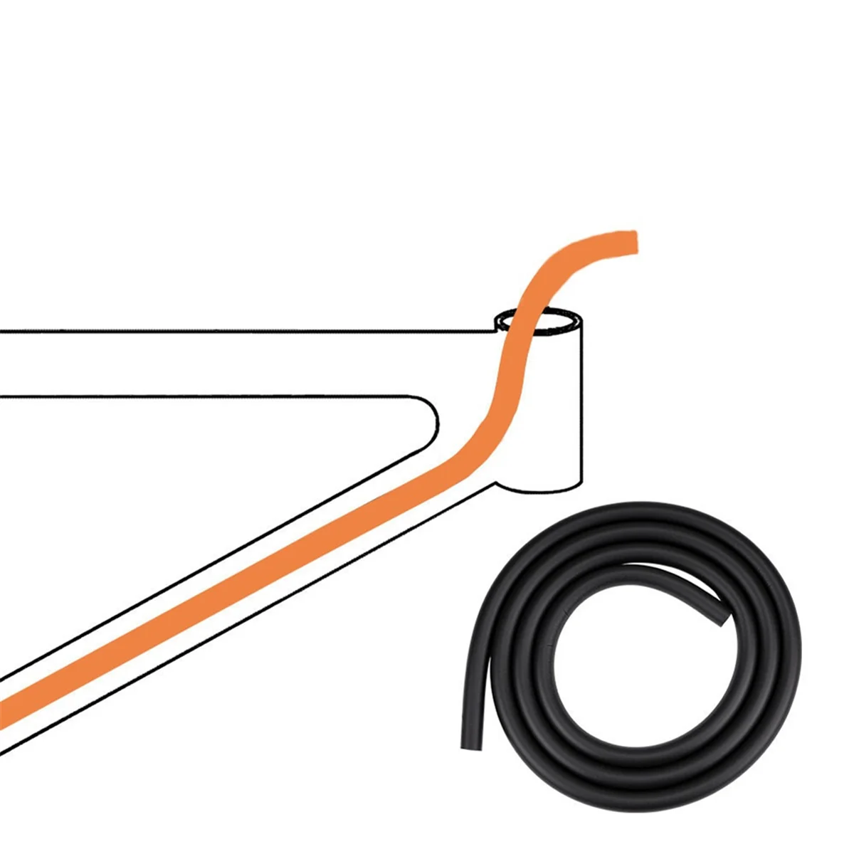 BAAU Bicycle Interior Mute Sponge Tube Shock Absorb for Preventing Brake Frame Sponge Tube Orange