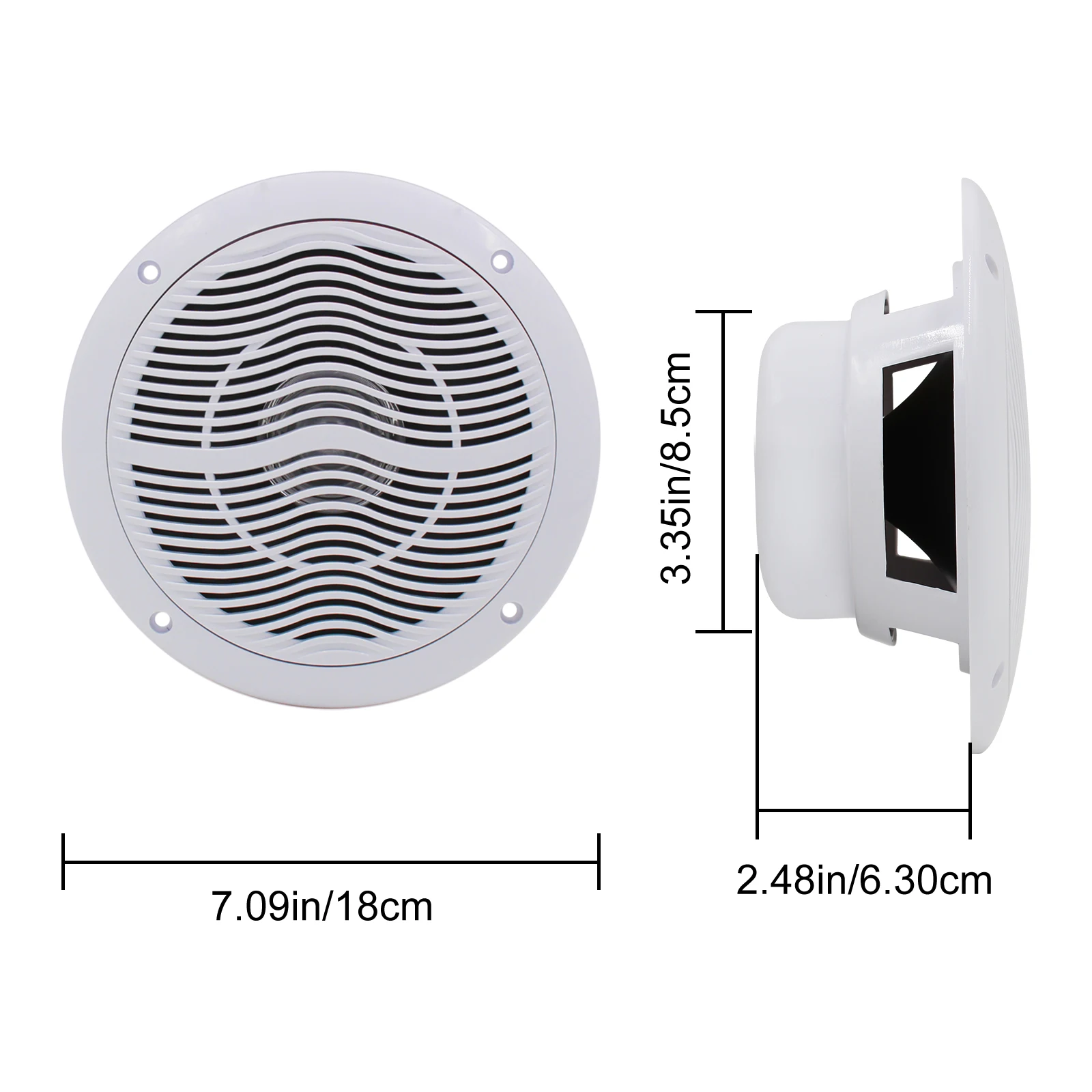 2 Way 6.5 Inch 120W Waterproof Weather Resistant Marine Speakers for ATV UTV marine speakers