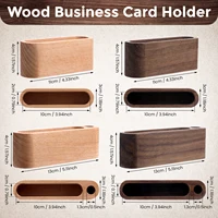 Business Card Holder Wooden Organizer Office Desk name card Display Stand with Pen Slot Memo Pad Cards Stand Card Holder Storage 6