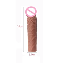  Realistic Penis Extension Cock Sleeve Reusable Silicone Penis Enlarger Delay Condoms For Men Dildo Enhancer Sex Toys 