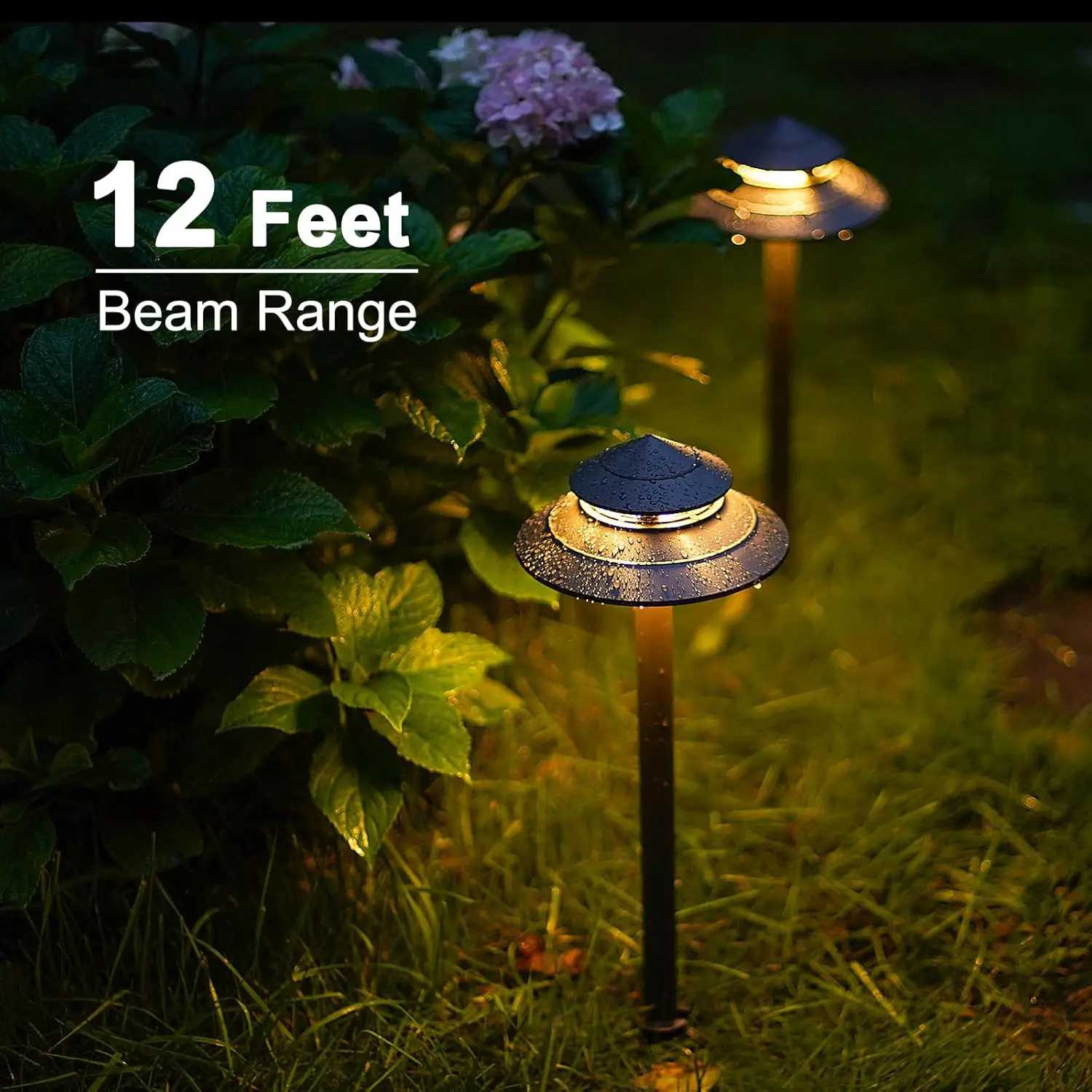 Pathway Lights Kits 3W LED 8PK Outdoor Low Voltage Landscape Lighting 180 Lumen Hardwired 2 Tier Pagoda Path Light 3000K Warm Wh 3