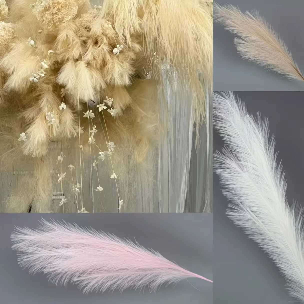 Pampas Grass Decoration Set | Lush & Realistic Faux Plants | Chic Bohemian Home Accents