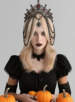 Baroque Vintage Black Crystal Rhinetone Tiaras And Crowns For Women Bride Tassel Princess Queen Diadems Wedding Hair Accessories 1