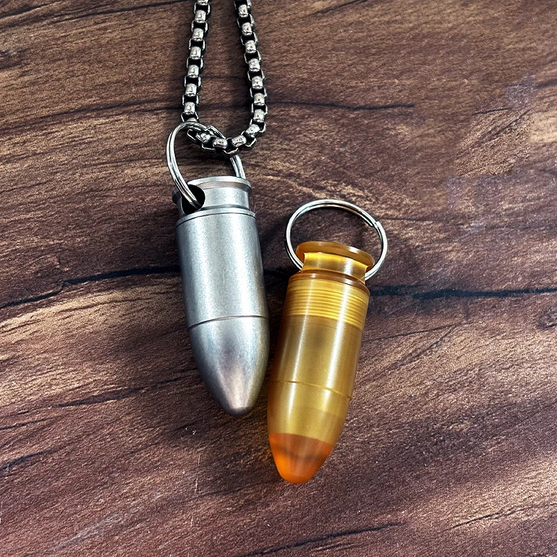 Titan legierung Medizin Box edc Halskette Anhänger Schlüssel bund wasserdichte Lagerung Notfall flasche Behälter Pille Fall tragbar – Detail 9