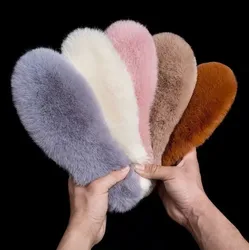 Soft Thick Warm Breathable Shoe Accessories Plush Insole Cotton Insole Imitation Rabbit Fur Insoles Winter Men Women Warm Insole