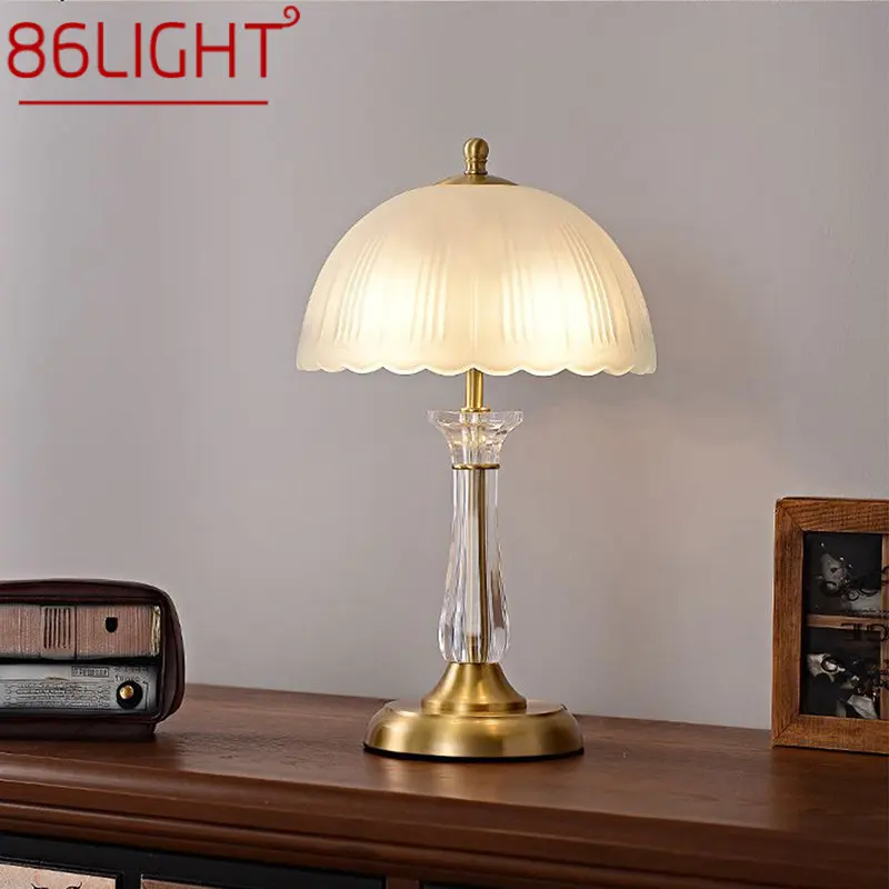 

86LIGHT Modern Brass Table Lamp LED Creative Luxury Fashion Crystal Copper Desk Light for Home Living Room Bedroom Decor