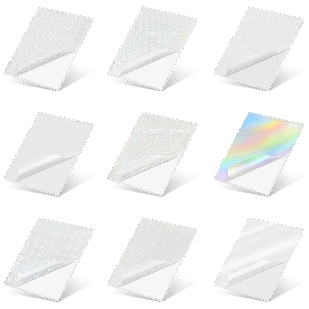 Tranpsarent Lamination Film Overlay Cold Laminated Film Self Adheisve Photo Protective Label Sheet Waterproof PET 10 Sheets