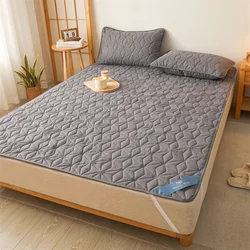 Premium Quilted Waterproof Mattress Topper with Elastic Band - Cozy Winter Bedspread Cover - 180x200cm (Grey)