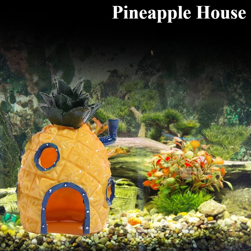Fish Tank Ornaments Pineapple House Cartoon Crab Restaurant