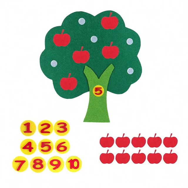 Kids Montessori Toys Educational DIY Weave Cloth Apple Tree Math Toys Learning Toys for Children Preschool Sensory Teaching Aids 1