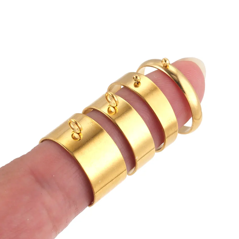 

10pcs Stainless Steel Adjustable Blank Rings Setting For Ring Making Supllies DIY Finger Ring Loop Jewelry Making Findings Bulk