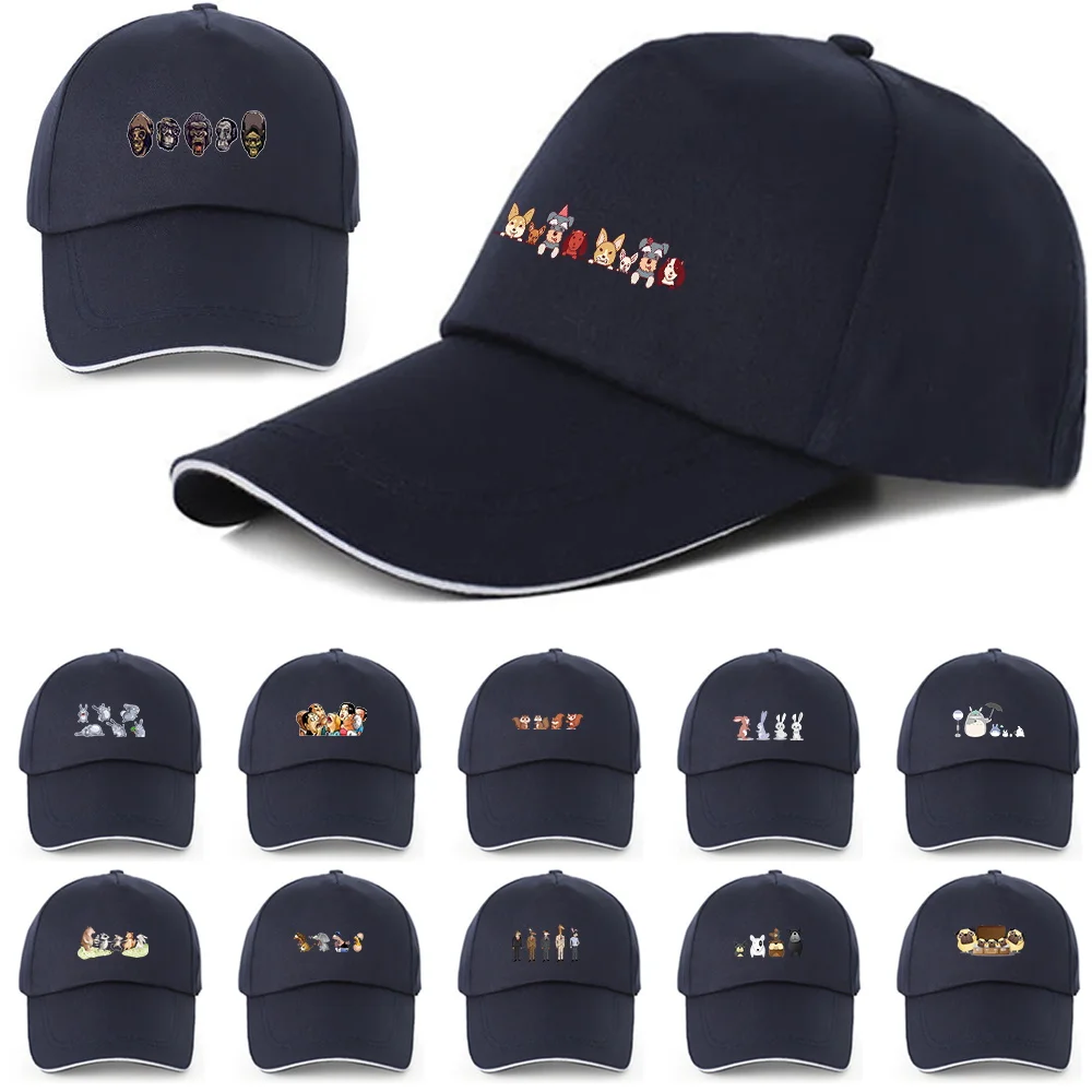

Baseball Cap for Men Women Peaked Cap Cartoon Print Pattern Adjustable Unisex Spring Summer Dad Hat Shade Sport Baseball Hats