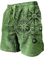 Men's Beach Pants Compass 3D Printed Shorts Men's Summer Breathable Shorts Fitness Street Shorts Men's Ropa Hombre 2