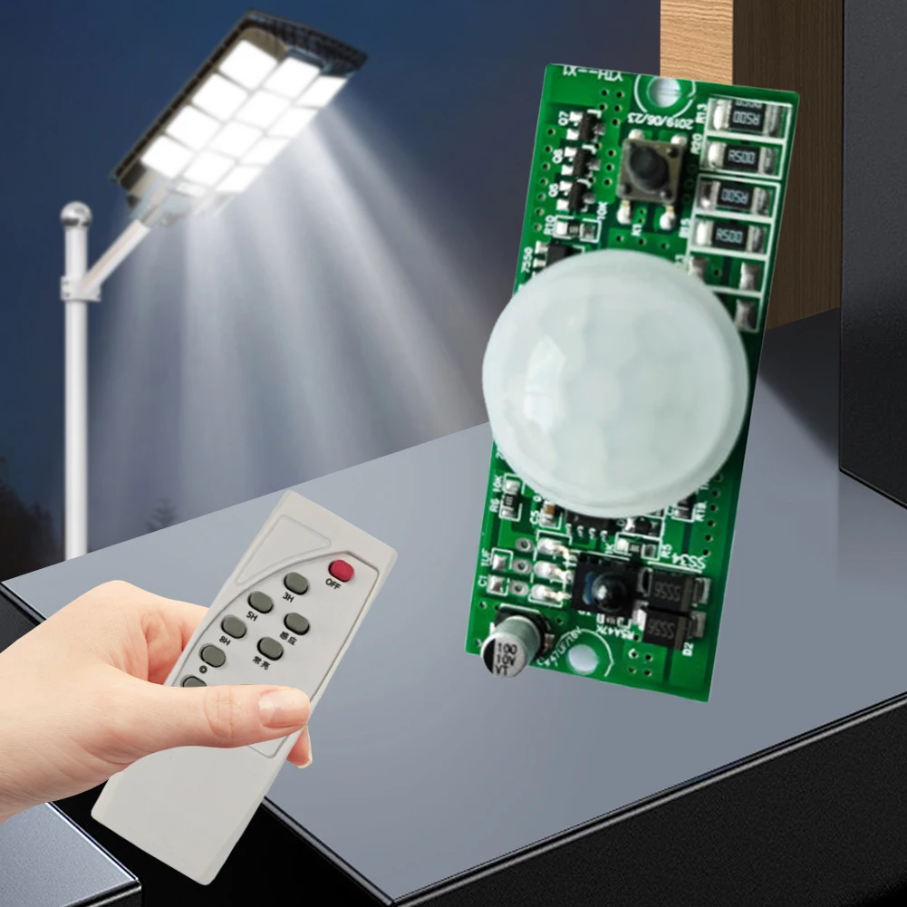 3.2 V 3.7 V Solar Lamp Board Controller Module Infrared Human Body Induction Solar Street Light Driver Board W/ Remote Control