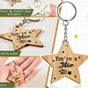 1Pcs Star Keychains Inspirational Wooden Keychain Motivational You're a Star Keychains Bulk Thank You Gift for Students Teacher 4