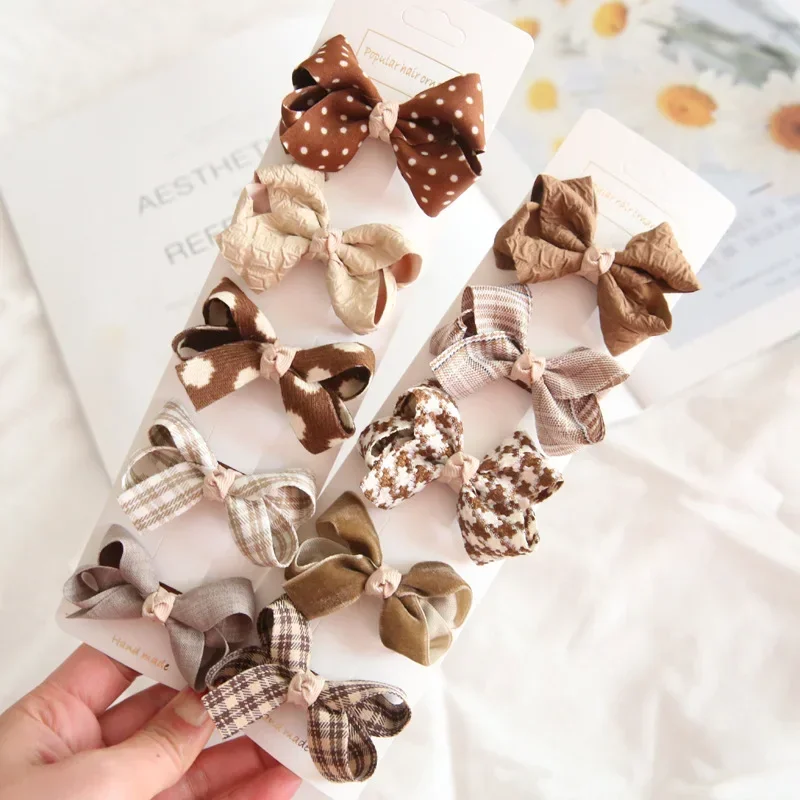 10/5Pcs Bowknot Baby Girl Hairpins Cute Floral Plaid Dot Children Hair Clips Baby Hairpin Kids Barrettes Baby Hair Accessories 3