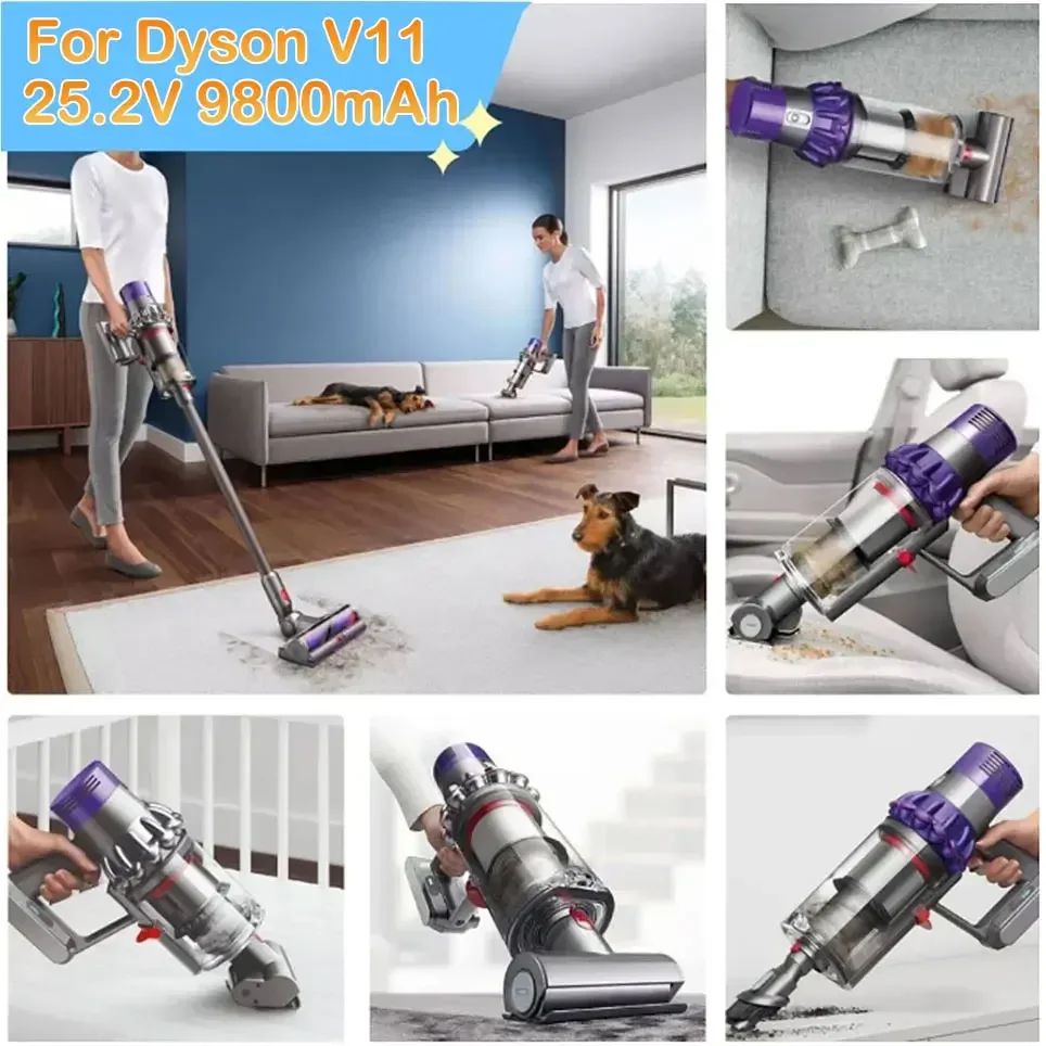 For Dyson V11 SV14 Series 25.2V Rechargeable Battery 6800mAh Suitable Vacuum Cleaner Replacement Battery V11 970145-02 4