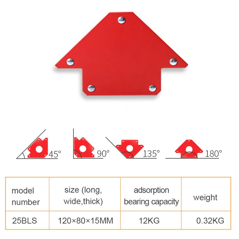 1 Pcs 25lbs Square Welded Holder Welding Magnetic Holder Strong Magnet Angle Arrow Soldering Locator Magnet Welding