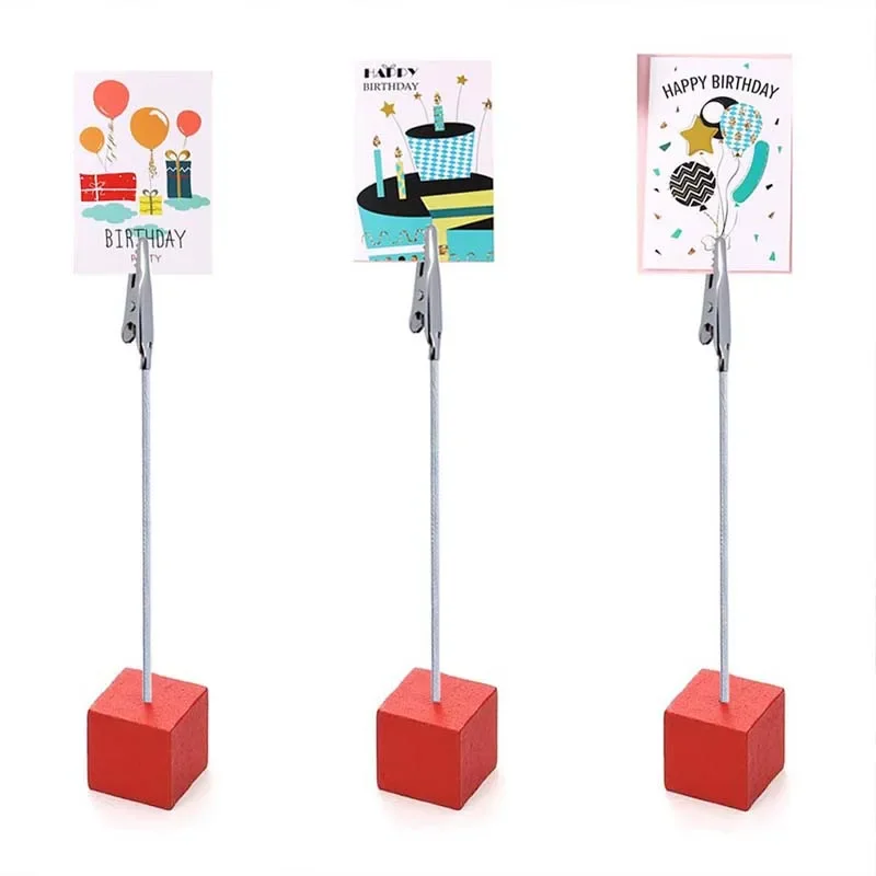 20Pcs Metal Place Cards Wire Clip Desk Place Card Holders Note Memo Photo Clip Holder Table Desktop Decoration Clips