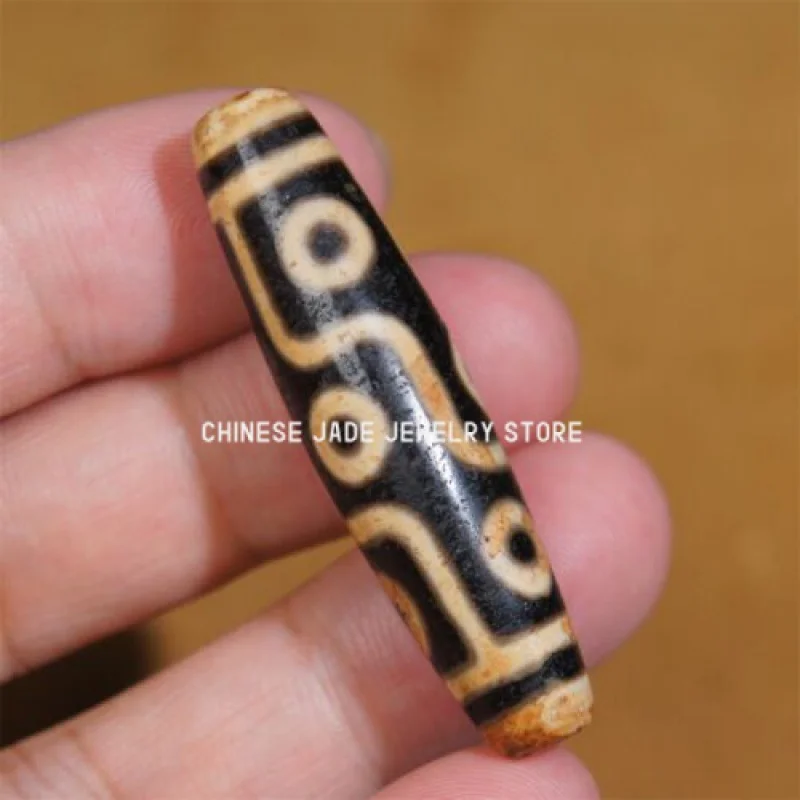 

Ancient Tibetan DZI Beads Old Agate Lucky 9 Eye Totem Amulet Pendant GZI 48mm