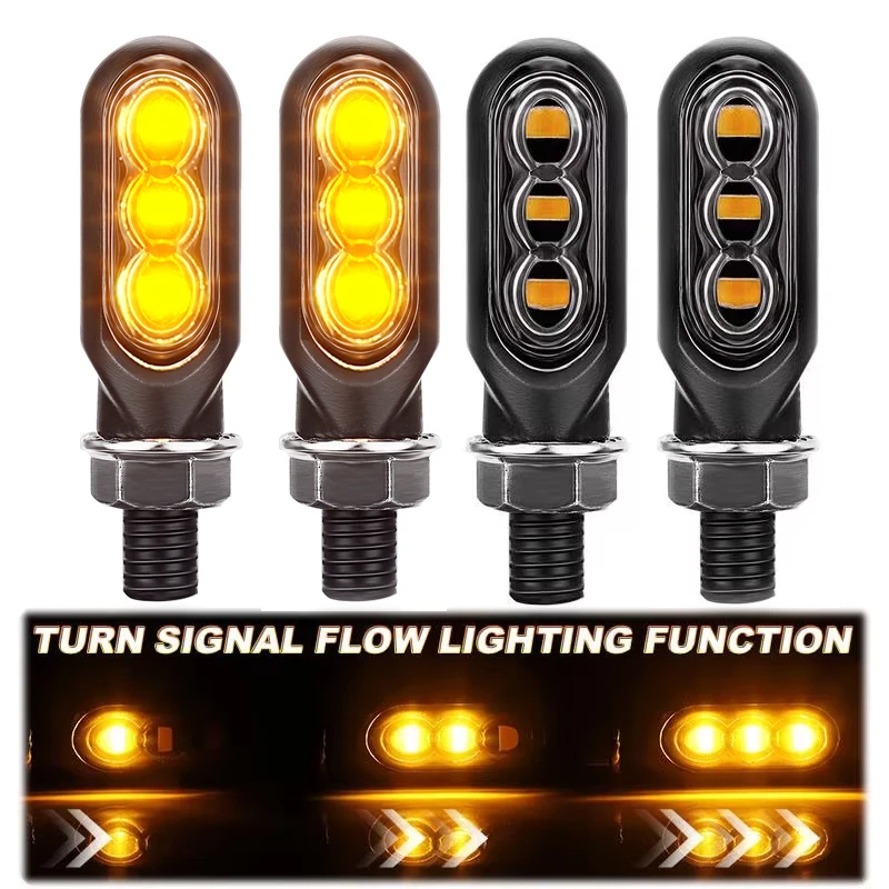 Smoke Motorcycle Mini LED Turn Signal Lights led lens Flowing ...