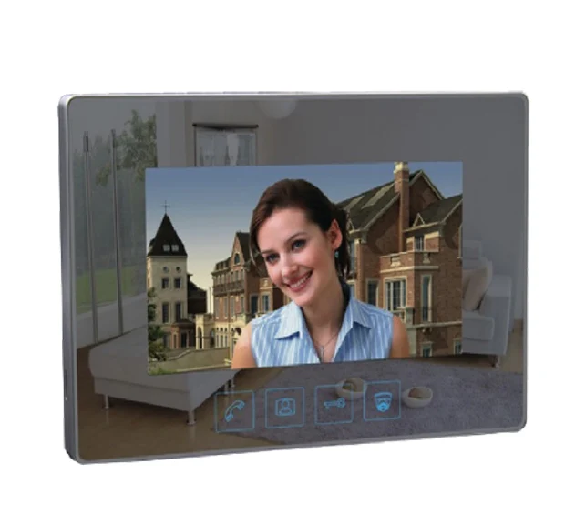 

ZHUDELE Home Security Doorbell Mirror Panel 7" Hands-free Monitor Video Door Phone Intercom System w/t HD Outdoor Camera 1V1