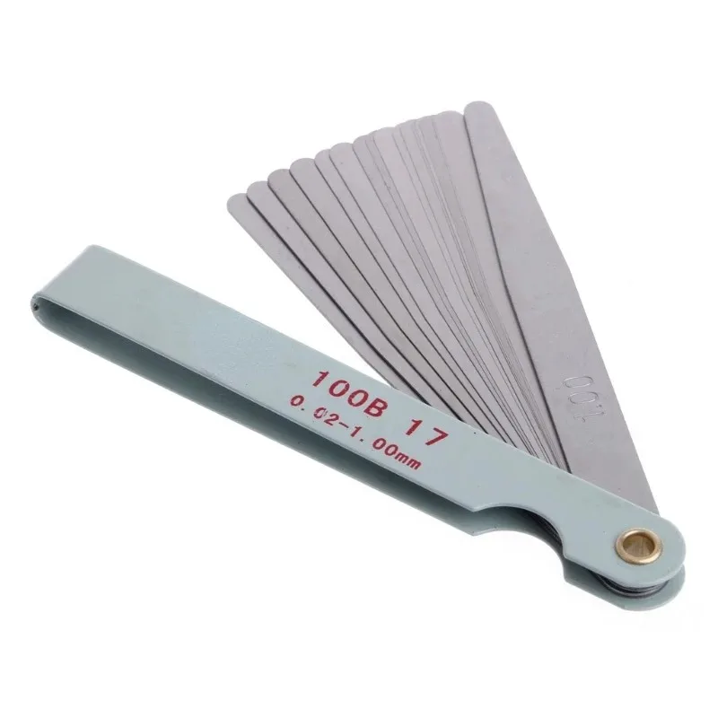 Feeler Gauge 17 Blades Thickness Gauges Measurment Tool Gap Wedge 0.02-1mm For Engine Valve Adjustment Percision Measuring Tools feeler gauge