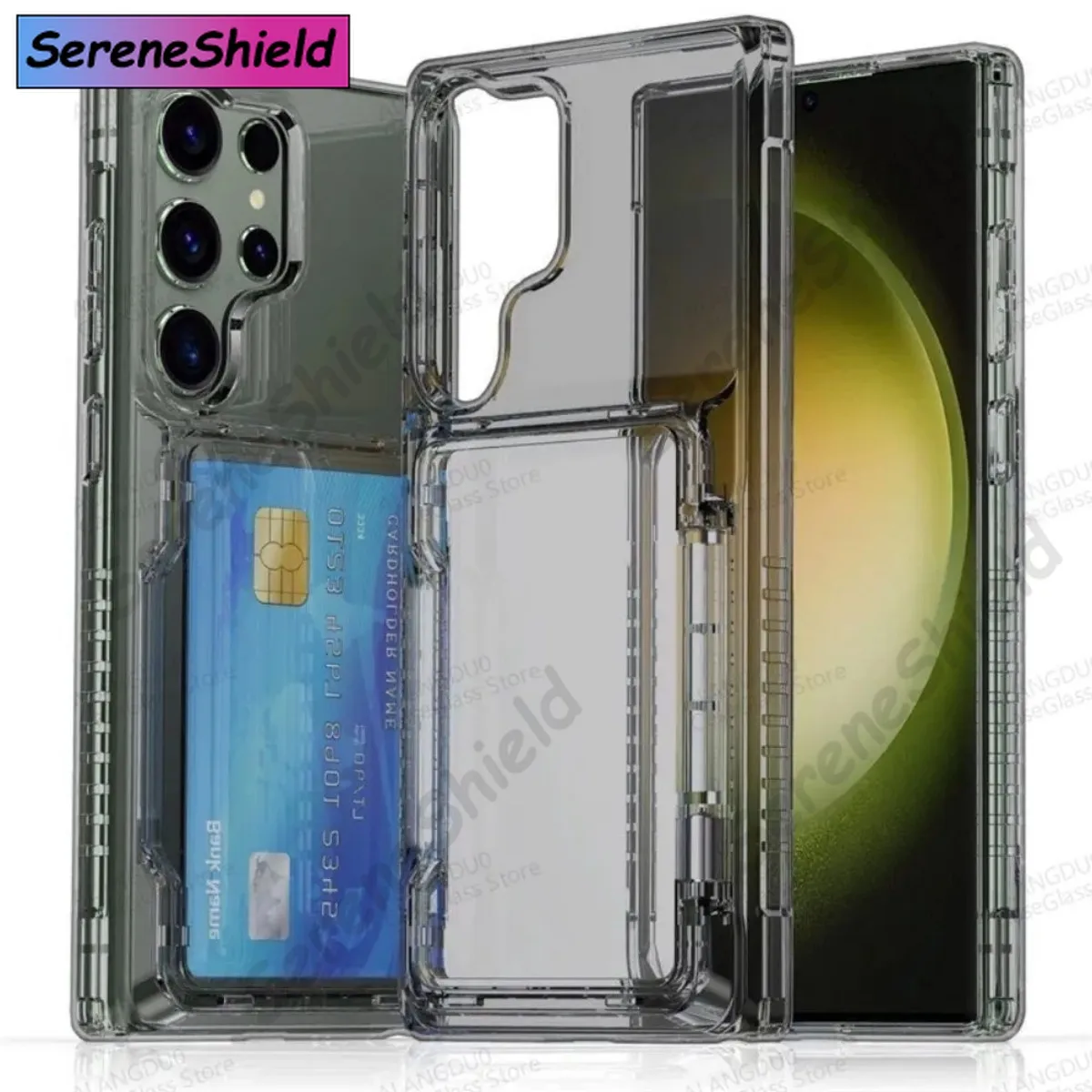 Transparent Card Slot Holder Wallet Case with Soft Cover