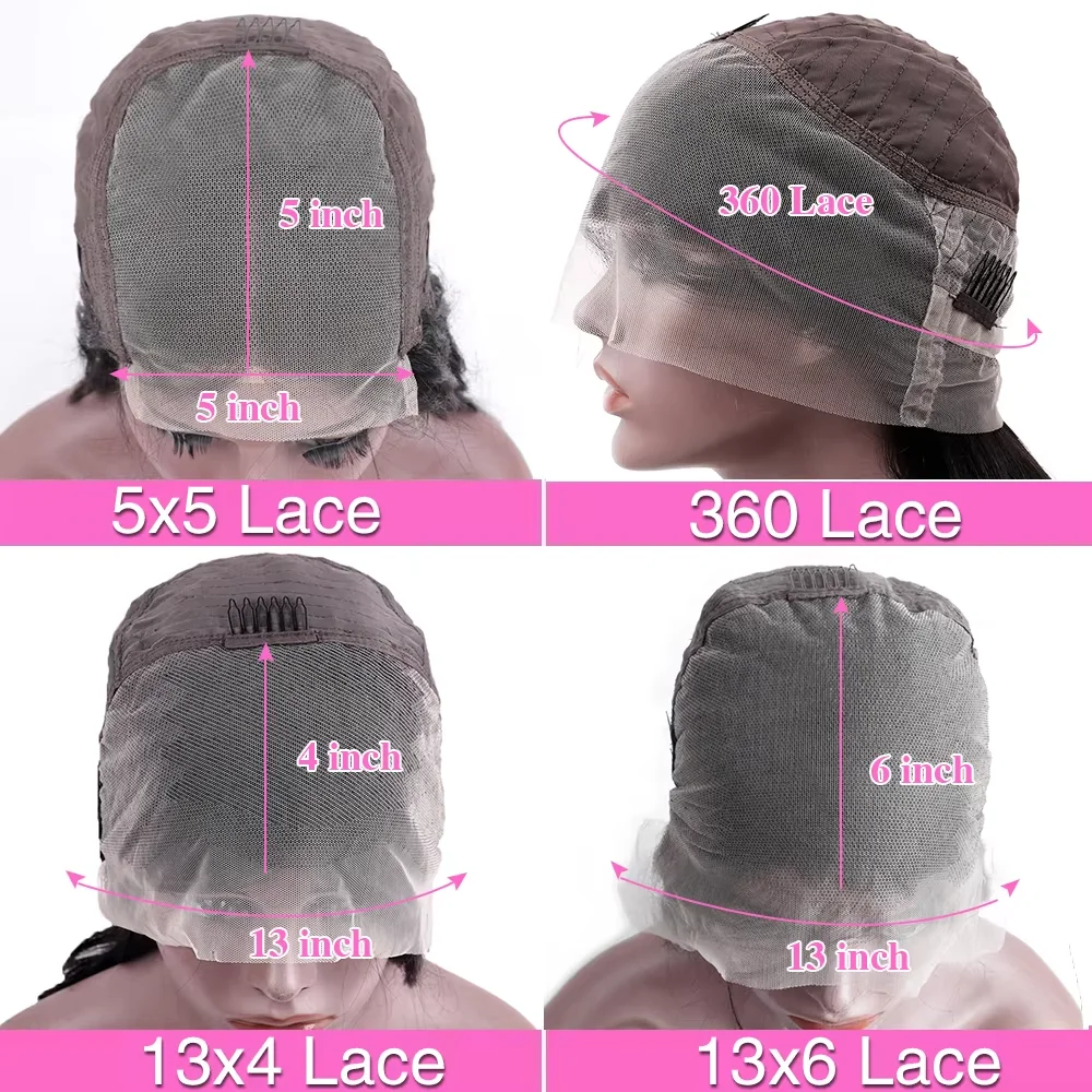 Body Wave 13x6 13x4 Transparent Lace Frontal Wig 250% Density Human Hair Brazilian 5x5 Lace Closure Wigs For Women PrePlucked