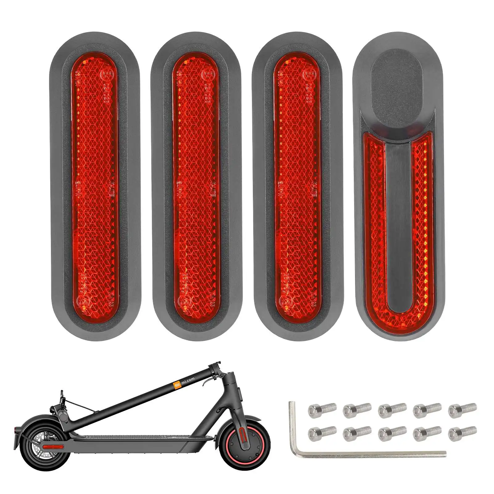 Reflective Protective Cover for Scooter Wheels - Set of 4 Decorative Shell Parts