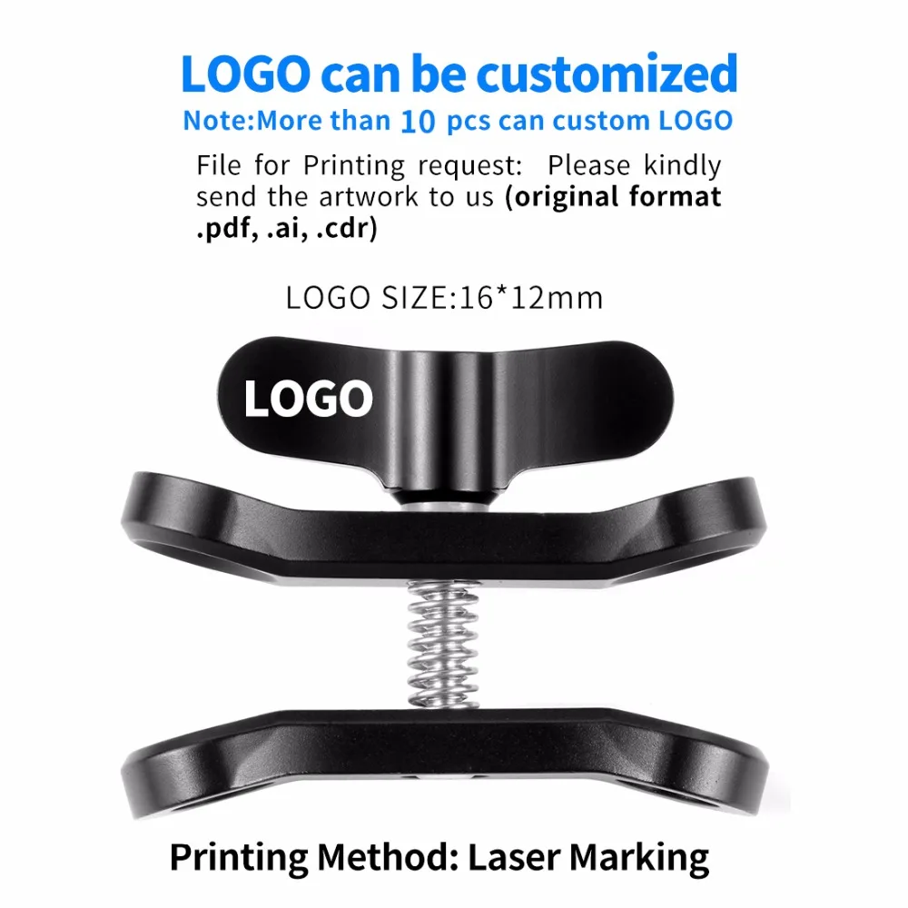 BGNING Aluminium Upgrade Erweitert Schmetterling Clip 1inch Ball Kopf Clamp CNC Tauchen Wasserdicht für GoPro SLR Unterwasser Fotografie – Detail 1