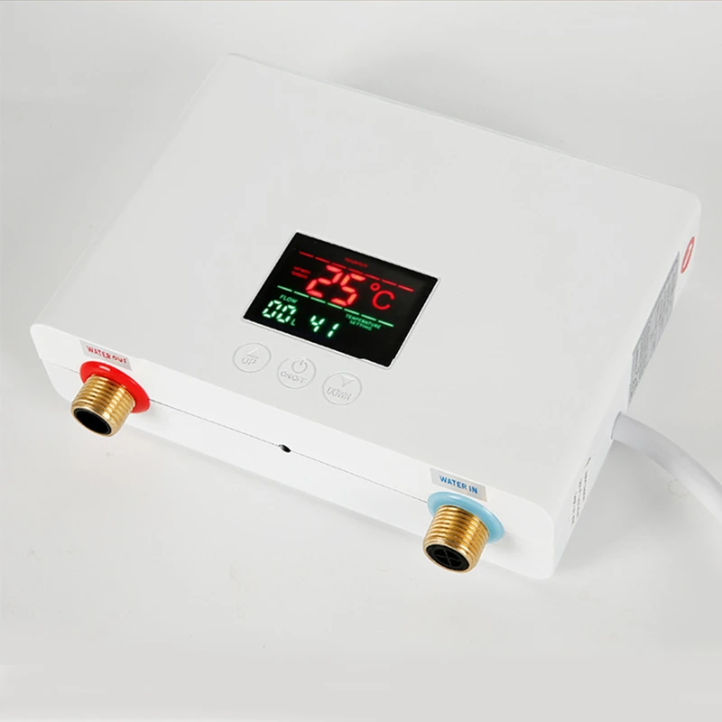 110V 220V Instant Water Heater Kitchen Bathroom Wall Mounted Electric Water Heater LCD Temperature Display with Remote Control 6