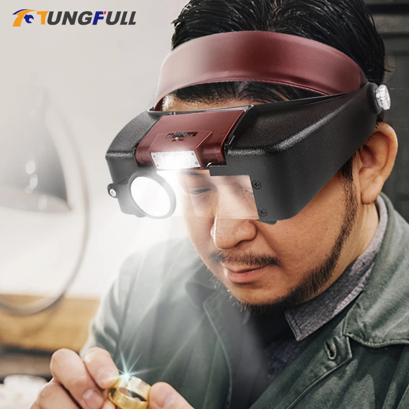 Glasses Magnifying Glass Watch Maintenance Headband Reading Jewelry Watch Repair Tool For Reading For Watch Repair magnifying glass