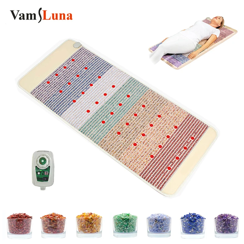 Pemf Photon Massage Pad Riscaldante A Infrarossi Rainbow Gemstone Ioni Negativi Photon Pulse Campo Elettromagnetico Pad Per Terapia Magnetica