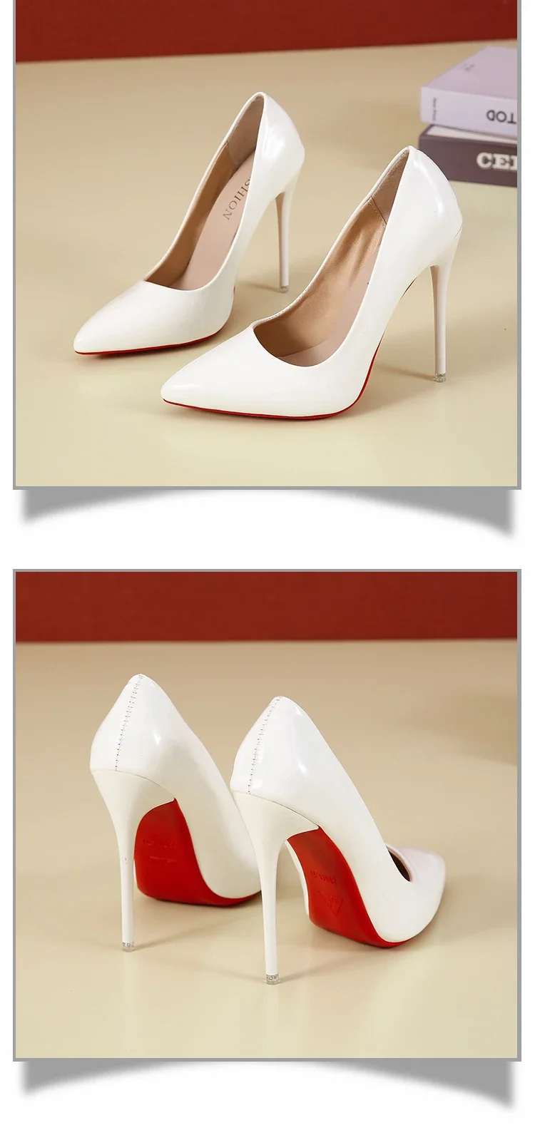 Scarpe da donna Tacchi alti rossi Décolleté sexy a punta