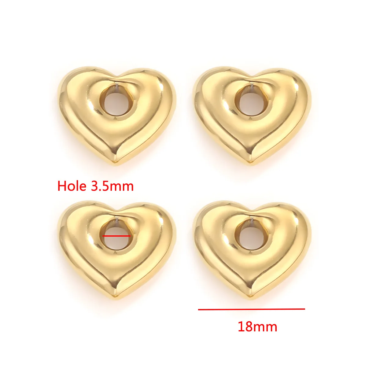Stainless Steel Love Five-pointed Star Big Hole Hexagonal Separator Bead Titanium Steel DIY Jewelry Necklace 6