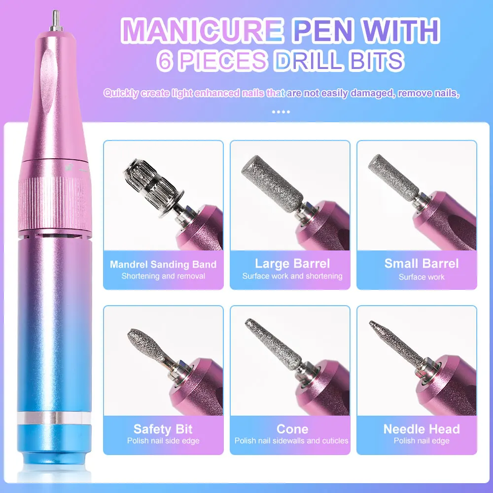 40000 rpm electric nail drill professional nail machine nail polisher set nail drill portable home nail salon tool 5