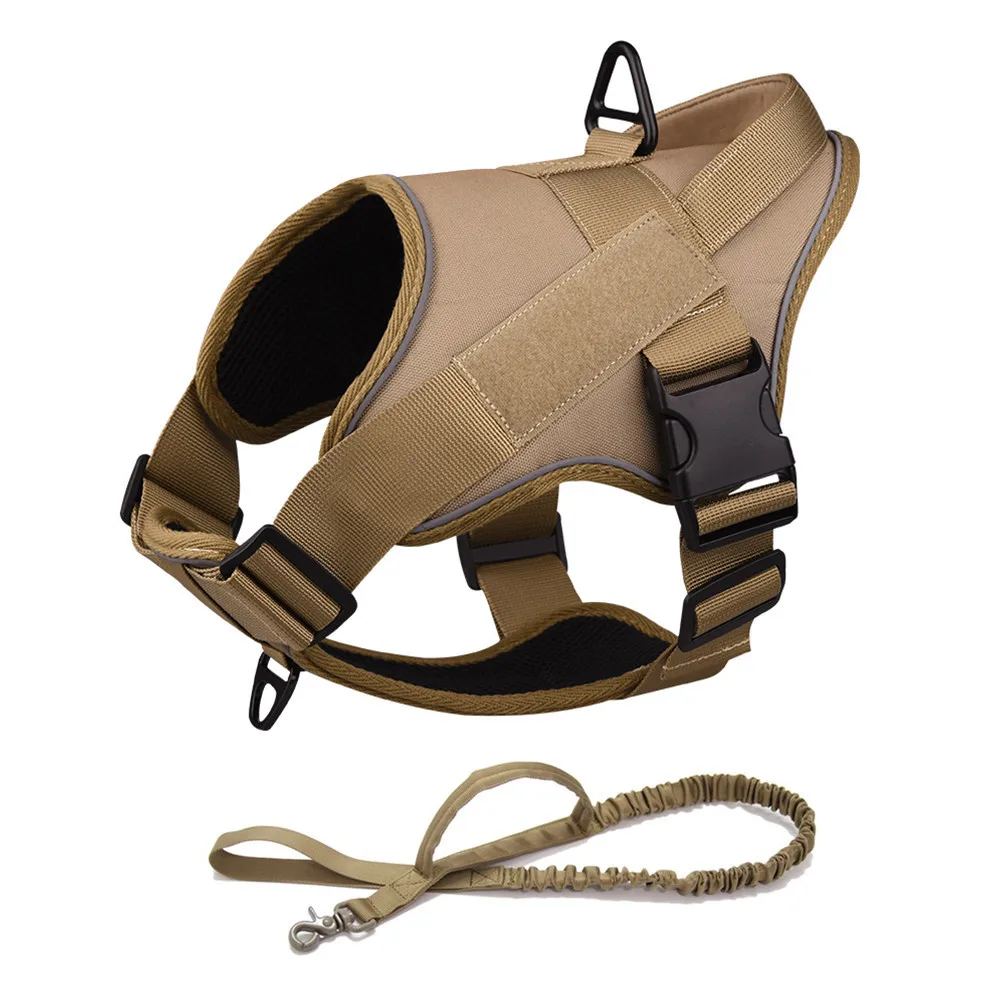 Tactical Dog Harness Reflective Military Adjustable Pet Vest with Handle Service Dog Harnesses for K9 Working Training 